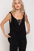 Twisted Strap Knit Top w/ Cowl Neck