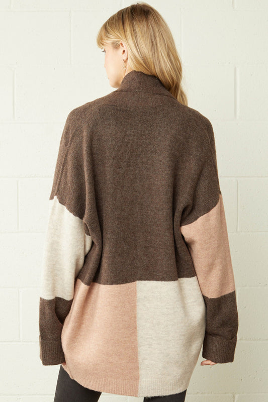Color Block Cardigan Sweater