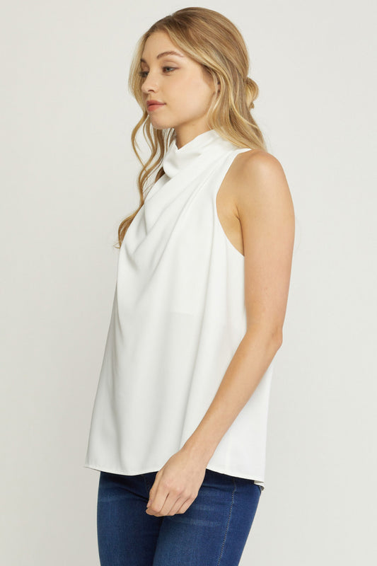 Sleeveless Cowl Neck Top