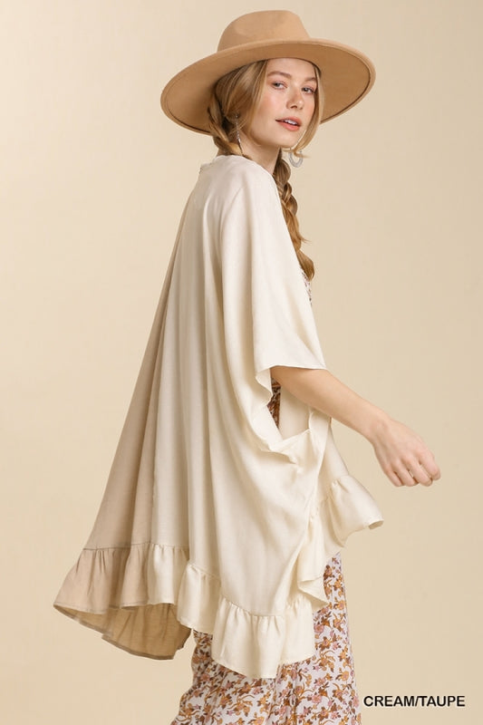 Snow Washed Two Tone Kimono