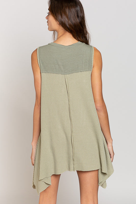 Raw Edge Sleeveless Dress