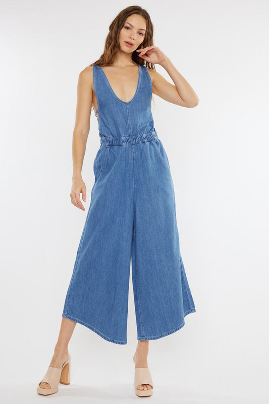 Cropped Wide Leg Jumpsuit