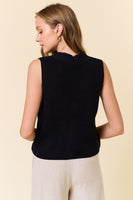 Vneck Button Down Sweater Vest Top