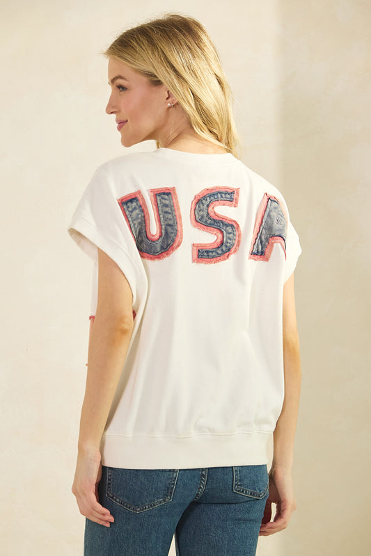 American Flag S/S Top