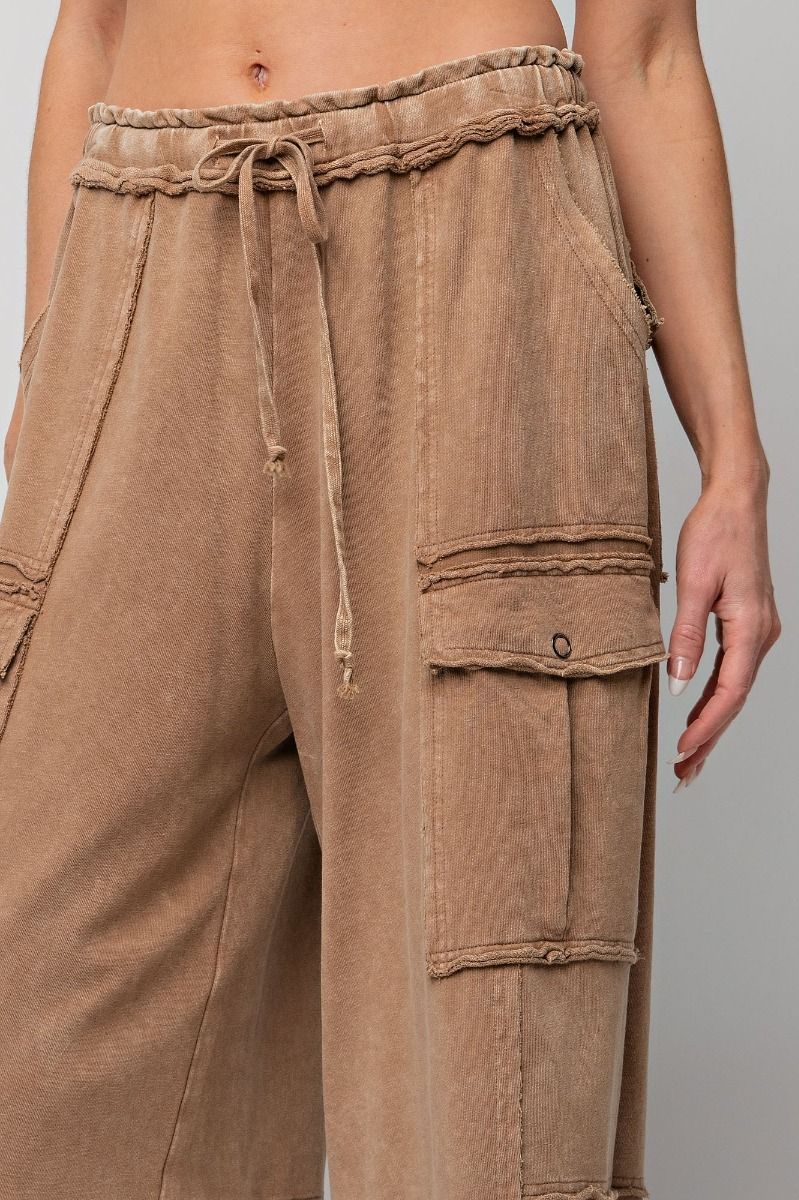 Mineral Washed Wide Leg Pants