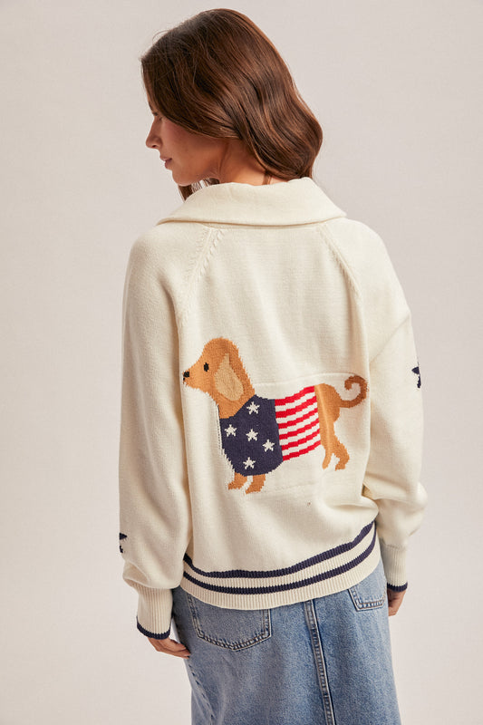 Shawl Collar Puppy Cardigan Sweater