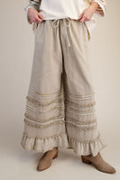 Ruffle Mineral Washed Terry Pants