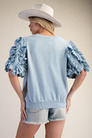 Bubble Ruffled S/S Shirt