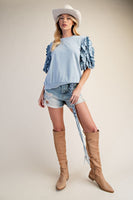 Bubble Ruffled S/S Shirt