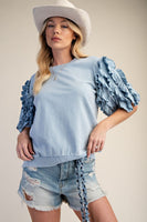 Bubble Ruffled S/S Shirt