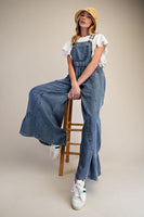 Lace Detailed Washed Overalls