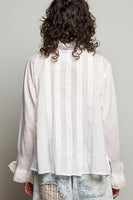 High Ruffle Neckline Blouse
