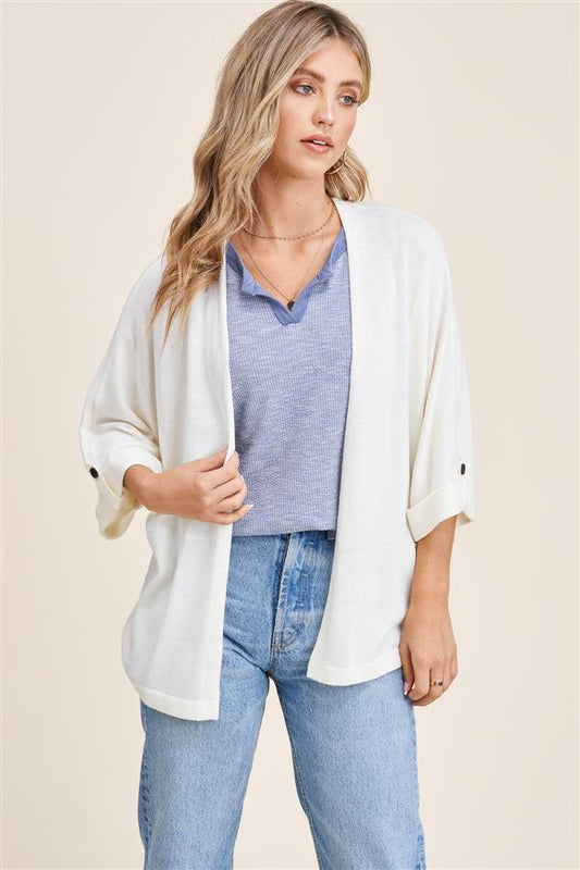 Sleeve Button Cardigan
