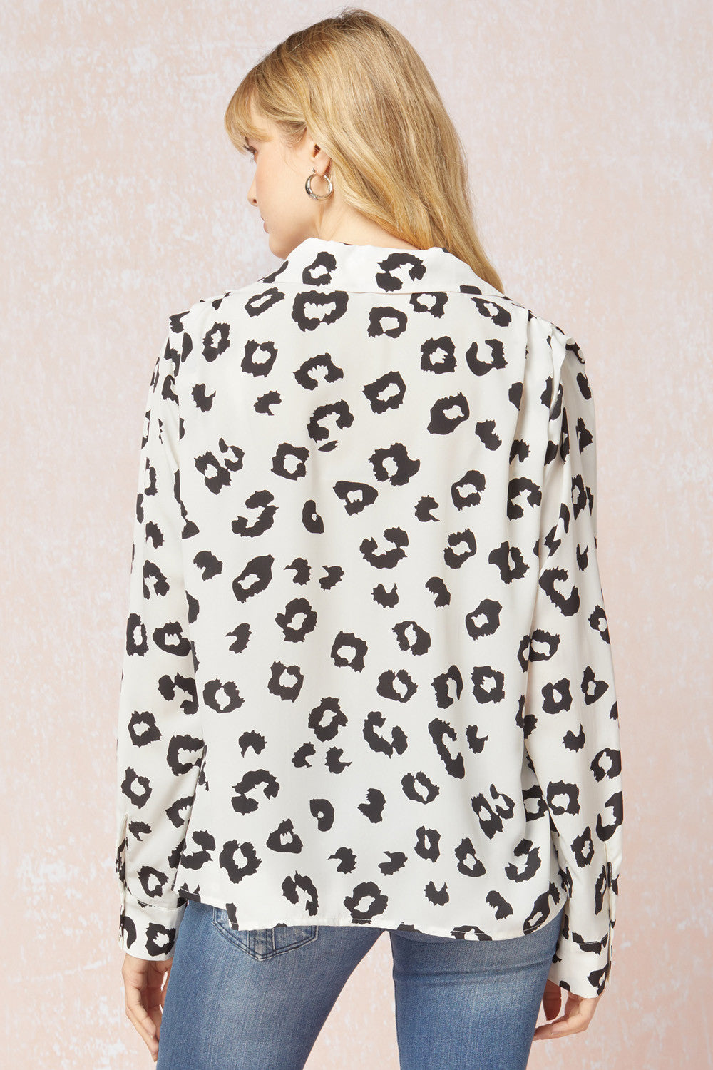 Leopard Print Long Sleeve Button Up