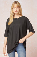 Solid Scoop Neck Shirt
