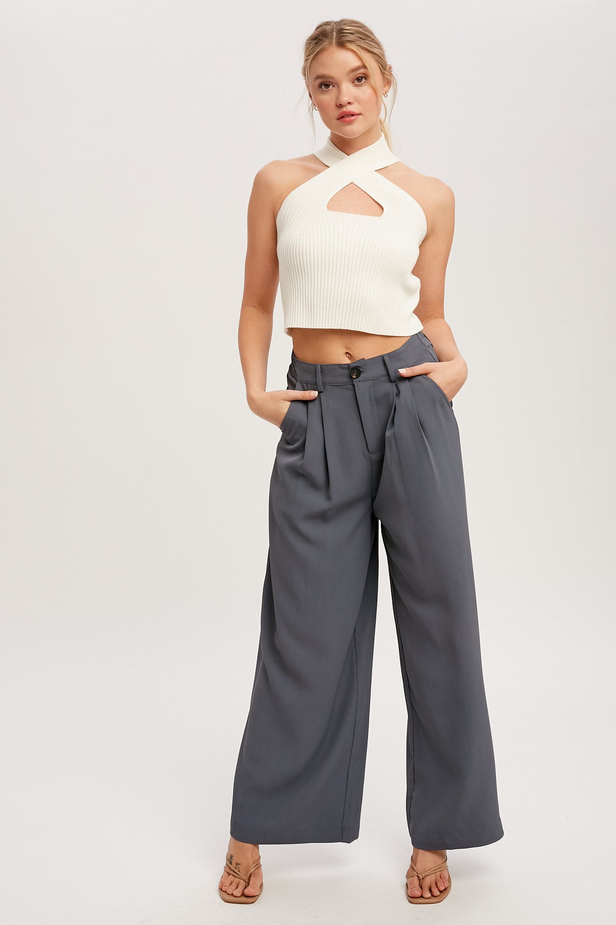 Stand Off Wide Leg Pants