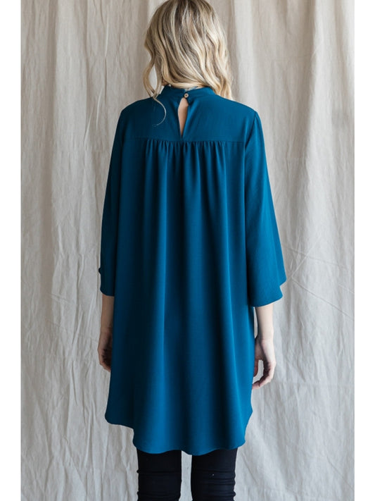 Hi-Lo Mock Neckline Top