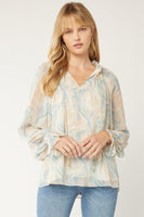 Tie Neck Printed Blouse
