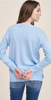 V-Neck Side Slit Sweater
