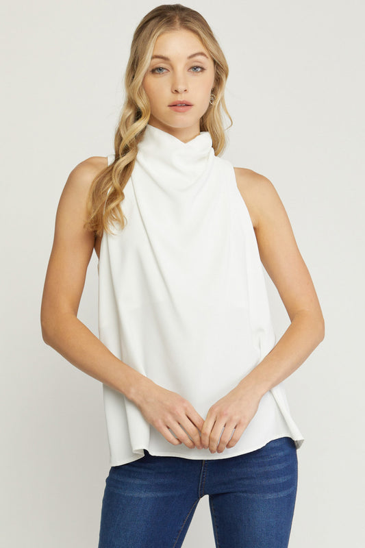 Sleeveless Cowl Neck Top