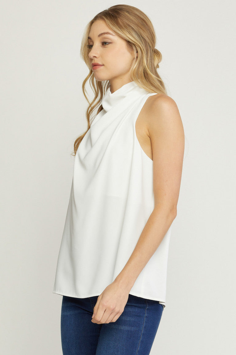 Sleeveless Cowl Neck Top
