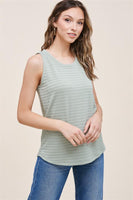 Textured Stripe Tank Top
