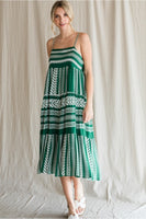 Multi Pattern Baby Doll Midi Dress
