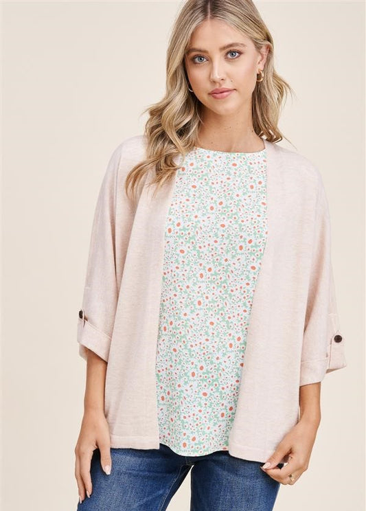 Sleeve Button Cardigan