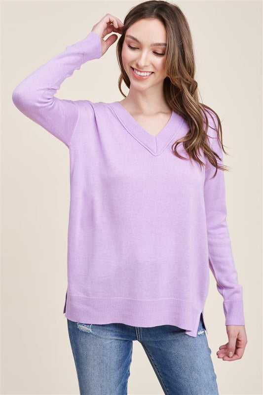 V-Neck Pullover Sweater