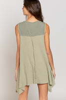 Raw Edge Sleeveless Dress
