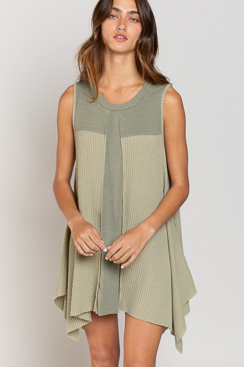 Raw Edge Sleeveless Dress