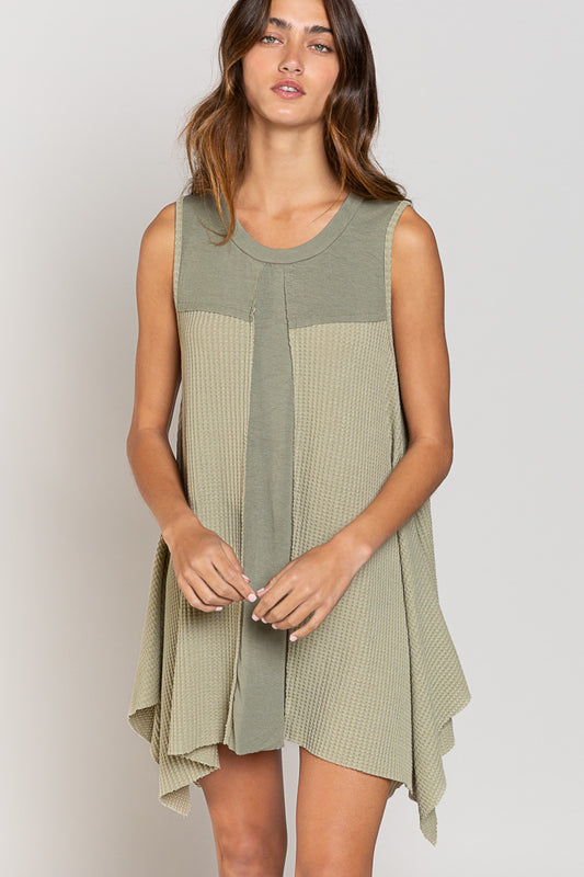Raw Edge Sleeveless Dress