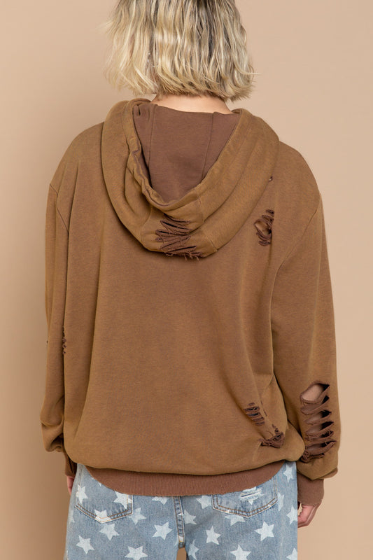 Distressed Stone Washed Hoodie