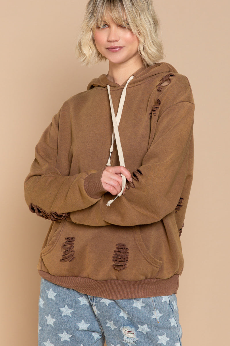 Distressed Stone Washed Hoodie