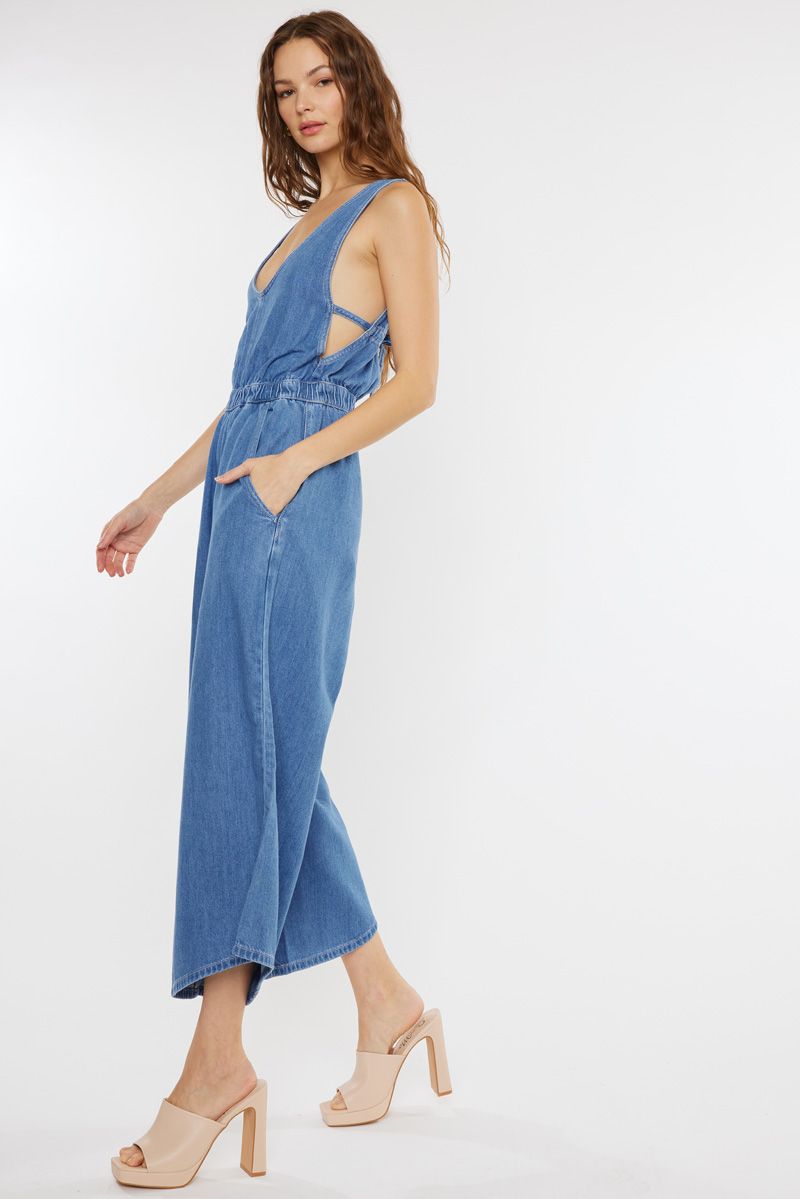 Cropped Wide Leg Jumpsuit