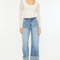 High Rise Crop Wide Leg