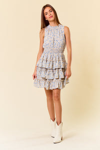 Ruffle Slvless Smocked Dress