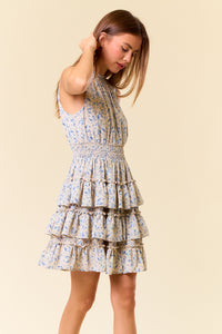 Ruffle Slvless Smocked Dress