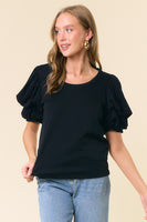 Scoop Neck Puff Sleeve Top

