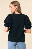 Scoop Neck Puff Sleeve Top
