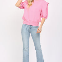 Short Puff Slve Sweatshirt