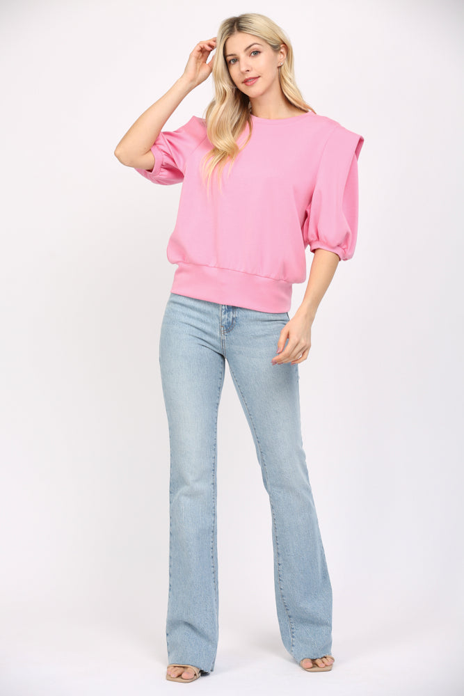 Short Puff Slve Sweatshirt