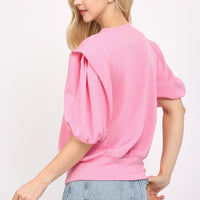 Short Puff Slve Sweatshirt