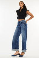 High Rise Cropped Wide Leg Jeans
