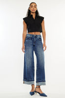 High Rise Cropped Wide Leg Jeans
