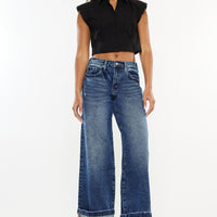 High Rise Cropped Wide Leg Jeans