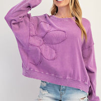 Flower Patch Washed Pullover