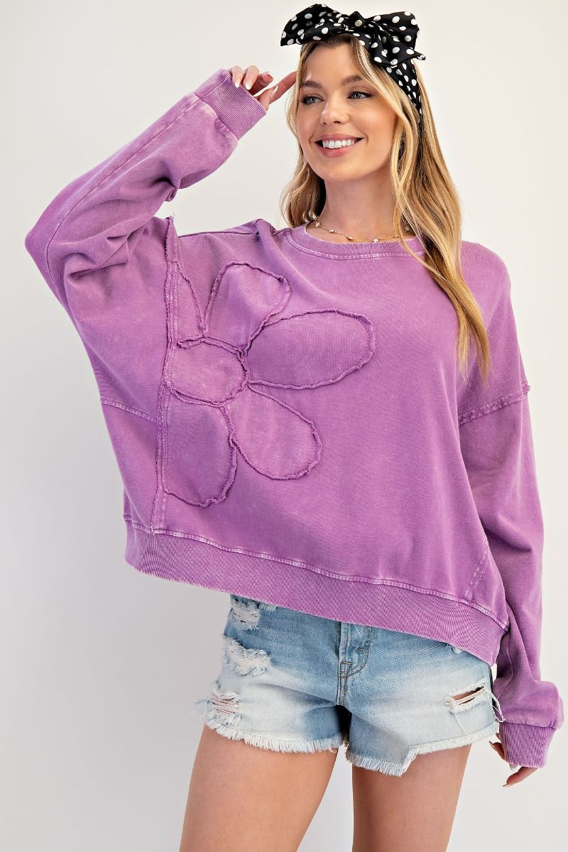 Flower Patch Washed Pullover