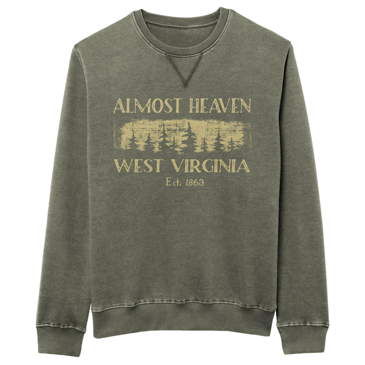 Almost Heaven WV Weathered Fleece Crew