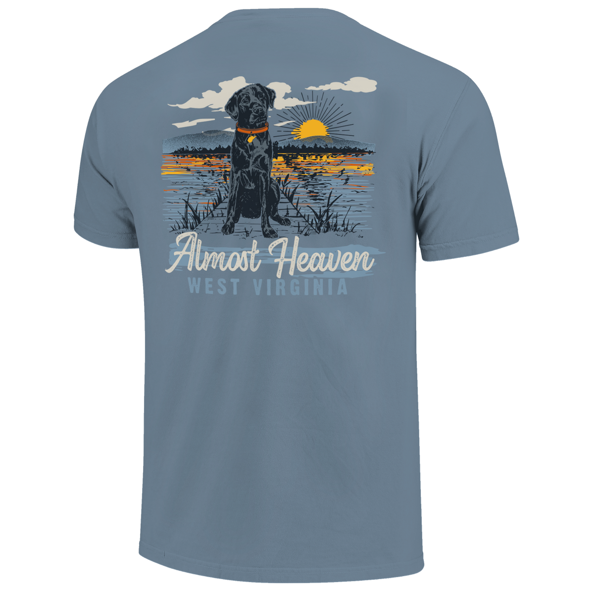 Almost Heaven Dog On Dock Tshirt